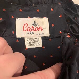 Vintage Black and Red Women's Blouse